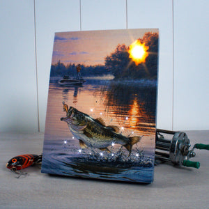 Early Catch 8x6 Lighted Tabletop Canvas