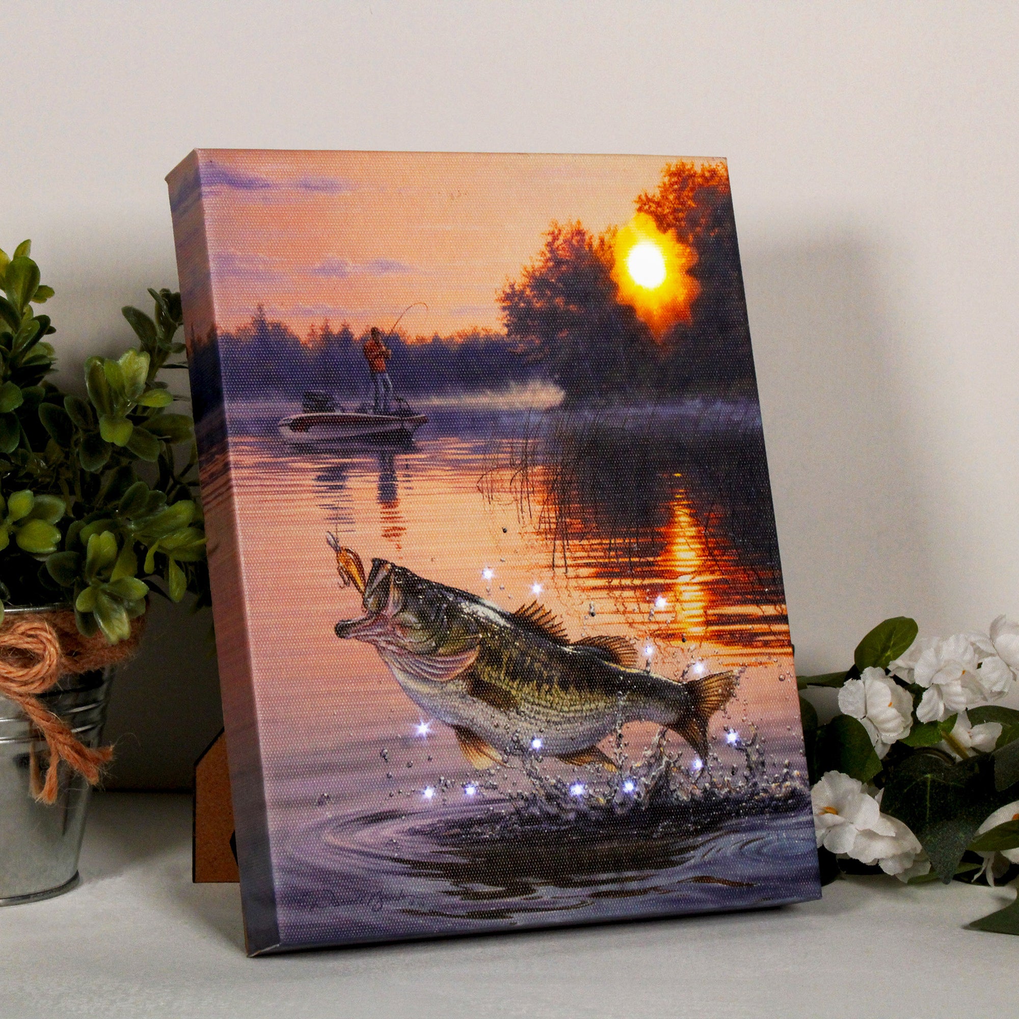 Early Catch 8x6 Lighted Tabletop Canvas