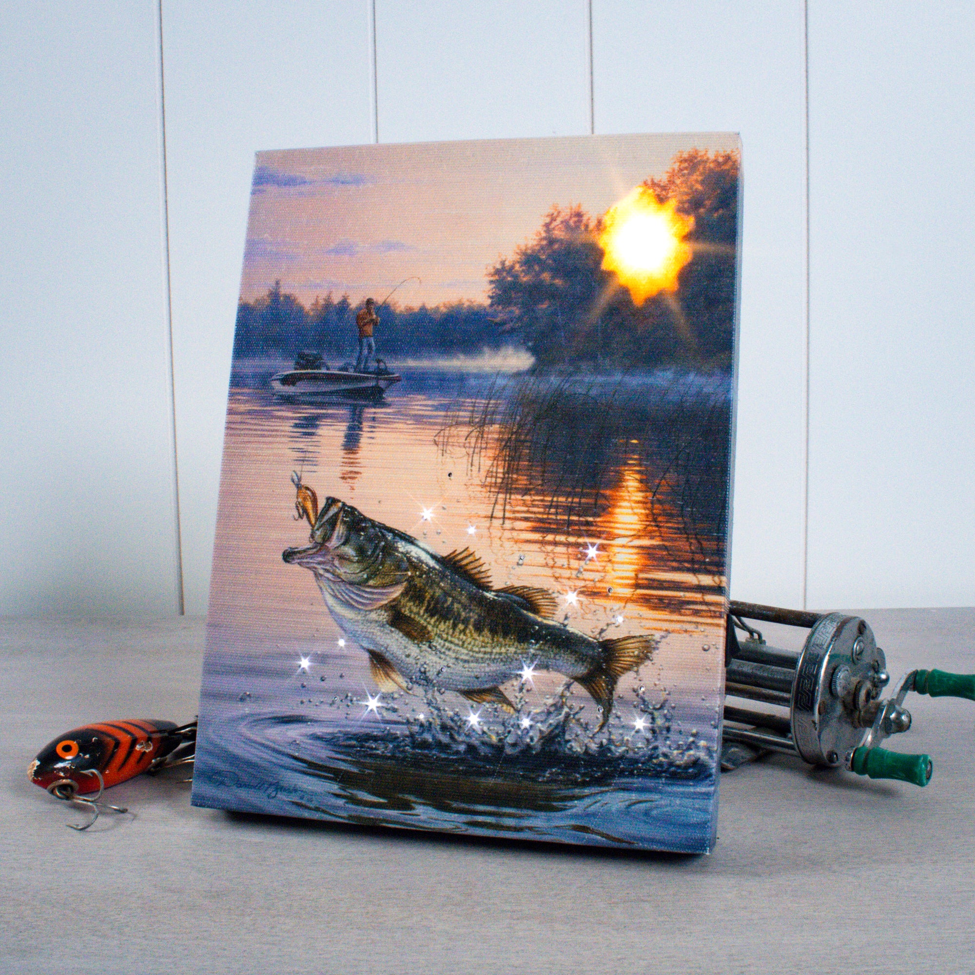 Early Catch 8x6 Lighted Tabletop Canvas