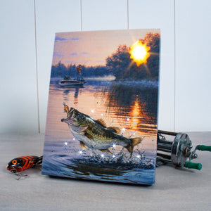 Early Catch 8x6 Lighted Tabletop Canvas
