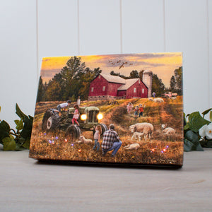 Fun on the Farm 8x6 Lighted Tabletop Canvas