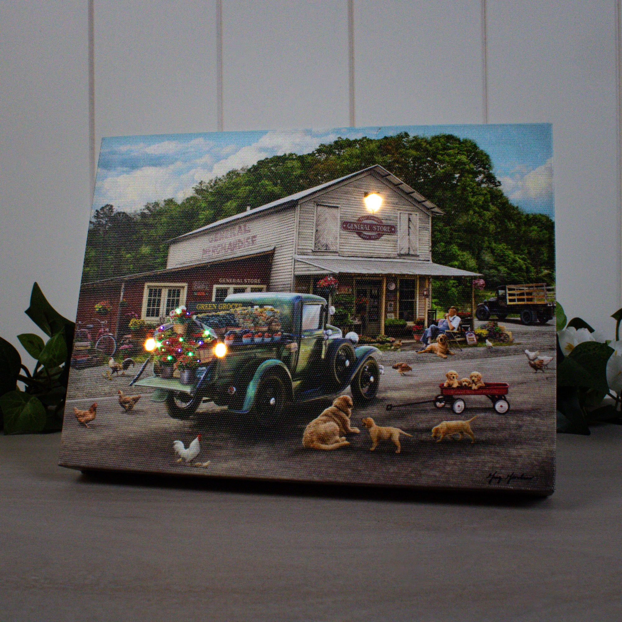 General Store 8x6 Lighted Tabletop Canvas