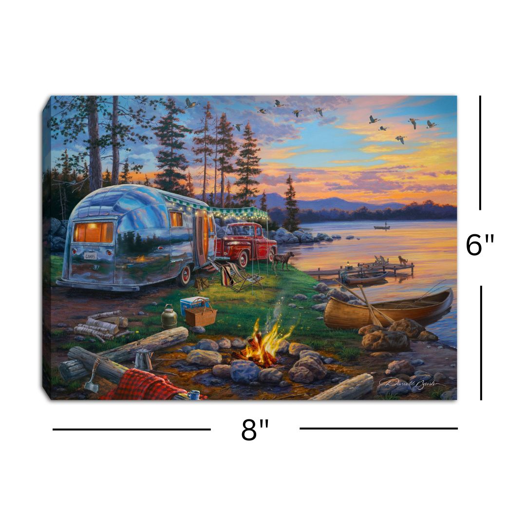 Happy Campers 8x6 Lighted Tabletop Canvas