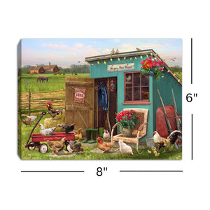Happy Hen House 8x6 Lighted Tabletop Canvas