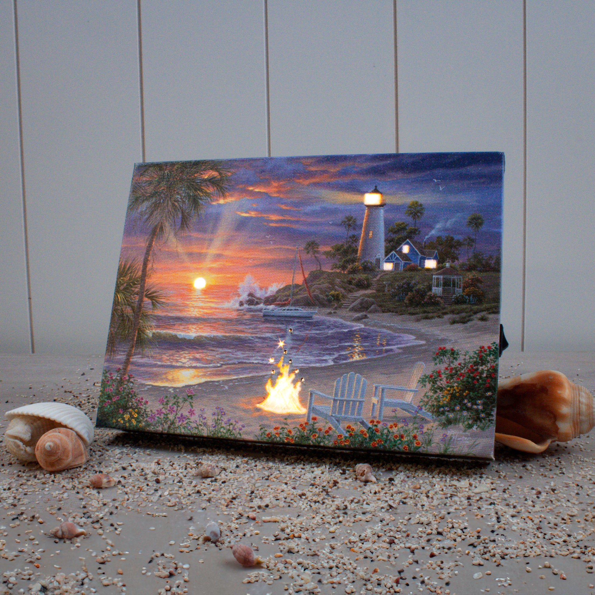 Honeymoon Sunset 8x6 Lighted Tabletop Canvas