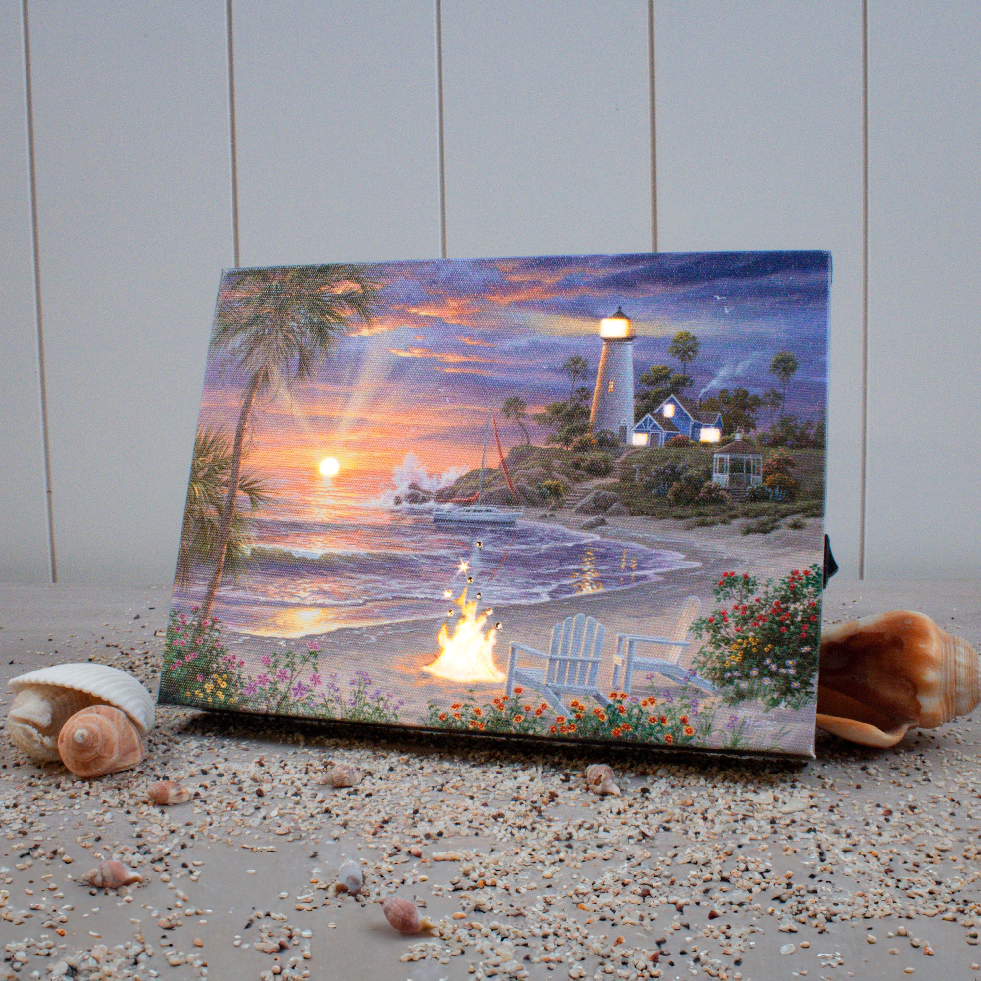 Honeymoon Sunset 8x6 Lighted Tabletop Canvas