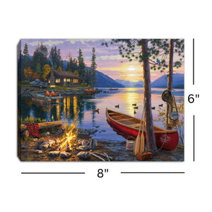 Mountain Retreat 8x6 Lighted Tabletop Canvas