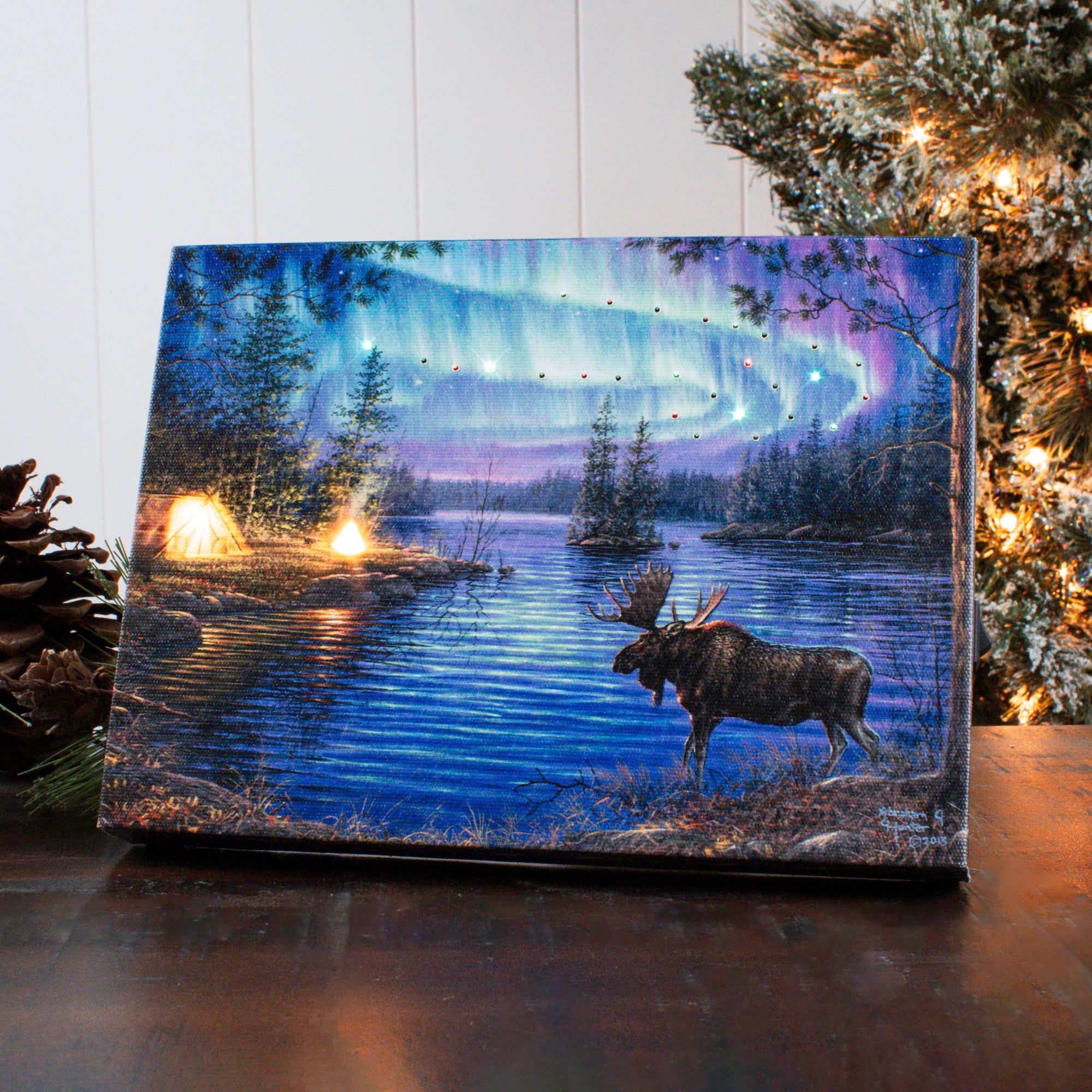 Northern Night 8x6 Lighted Tabletop Canvas