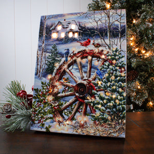 Christmas in the Country 8x6 Lighted Tabletop Canvas