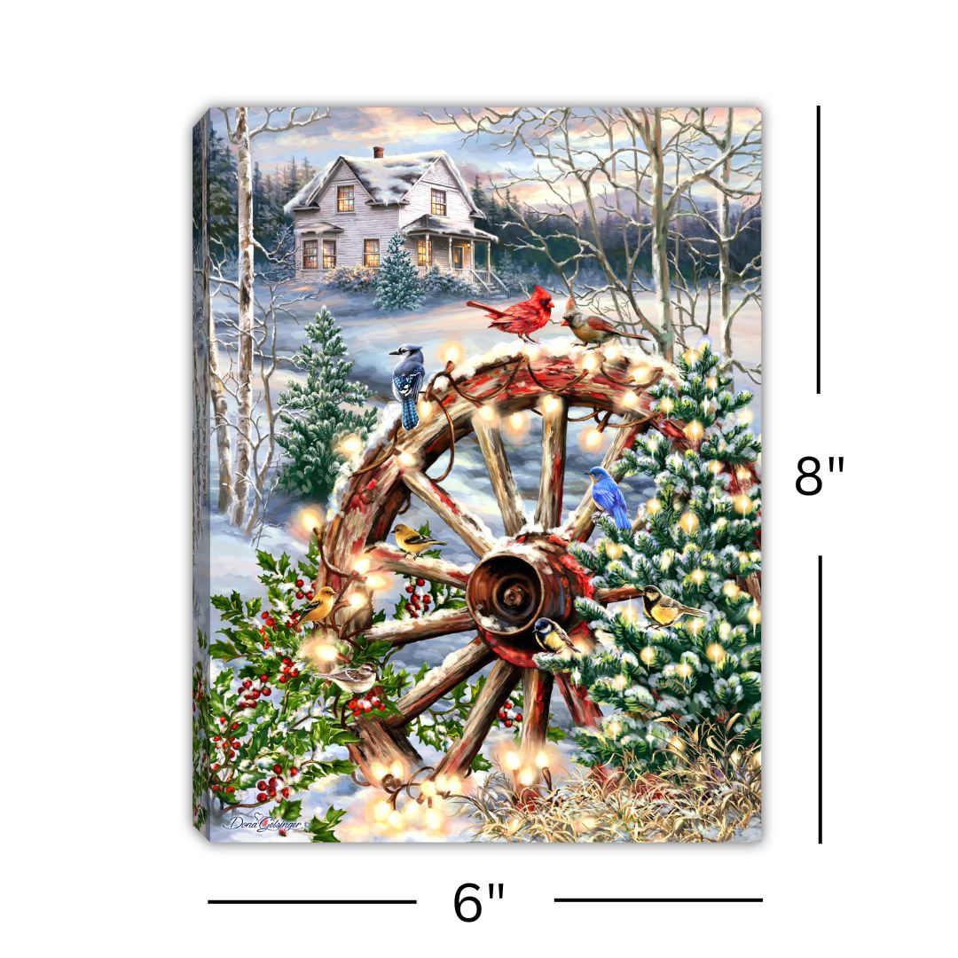 Christmas in the Country 8x6 Lighted Tabletop Canvas