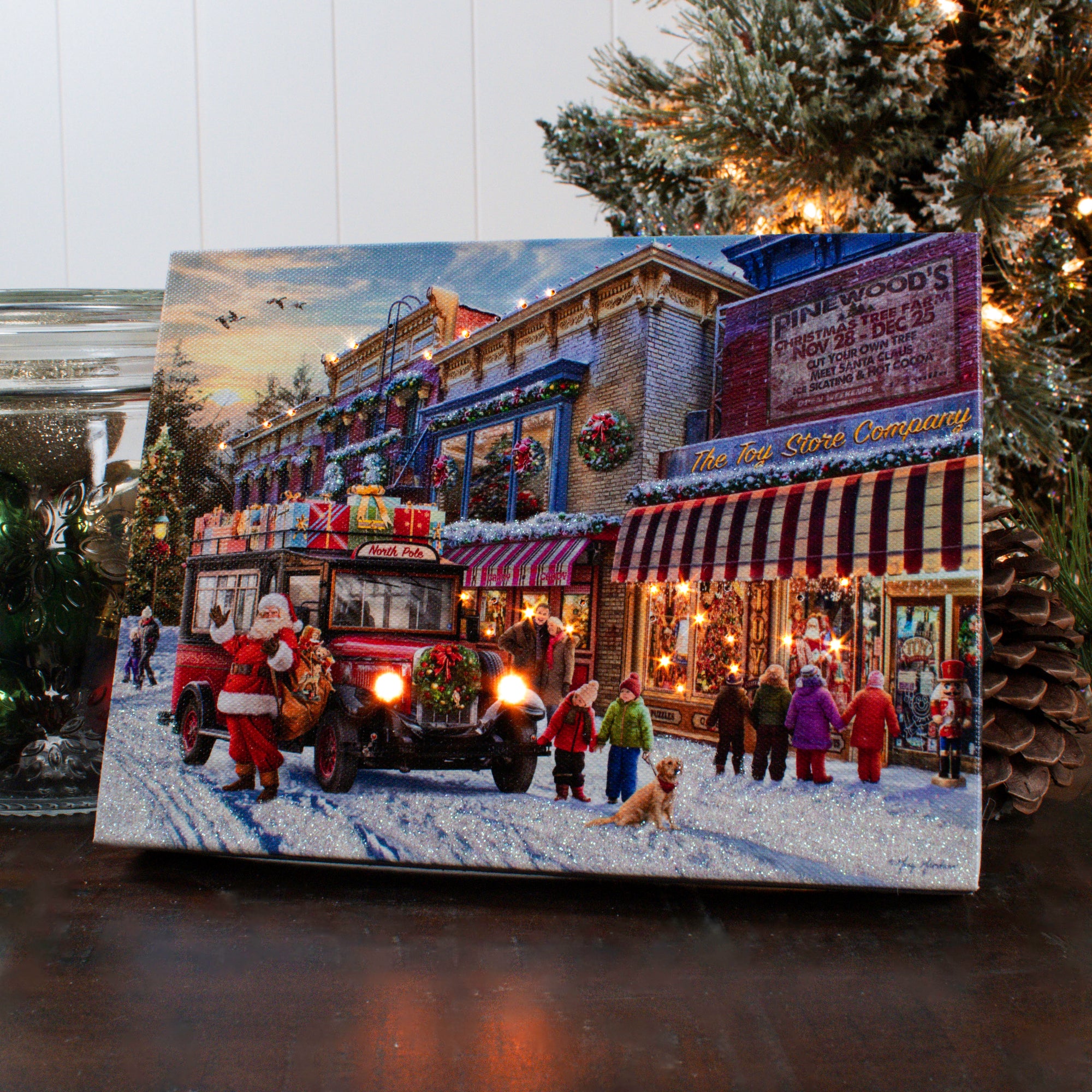 Christmas Toy Store 8x6 Lighted Tabletop Canvas