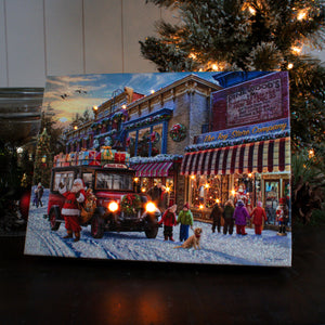 Christmas Toy Store 8x6 Lighted Tabletop Canvas