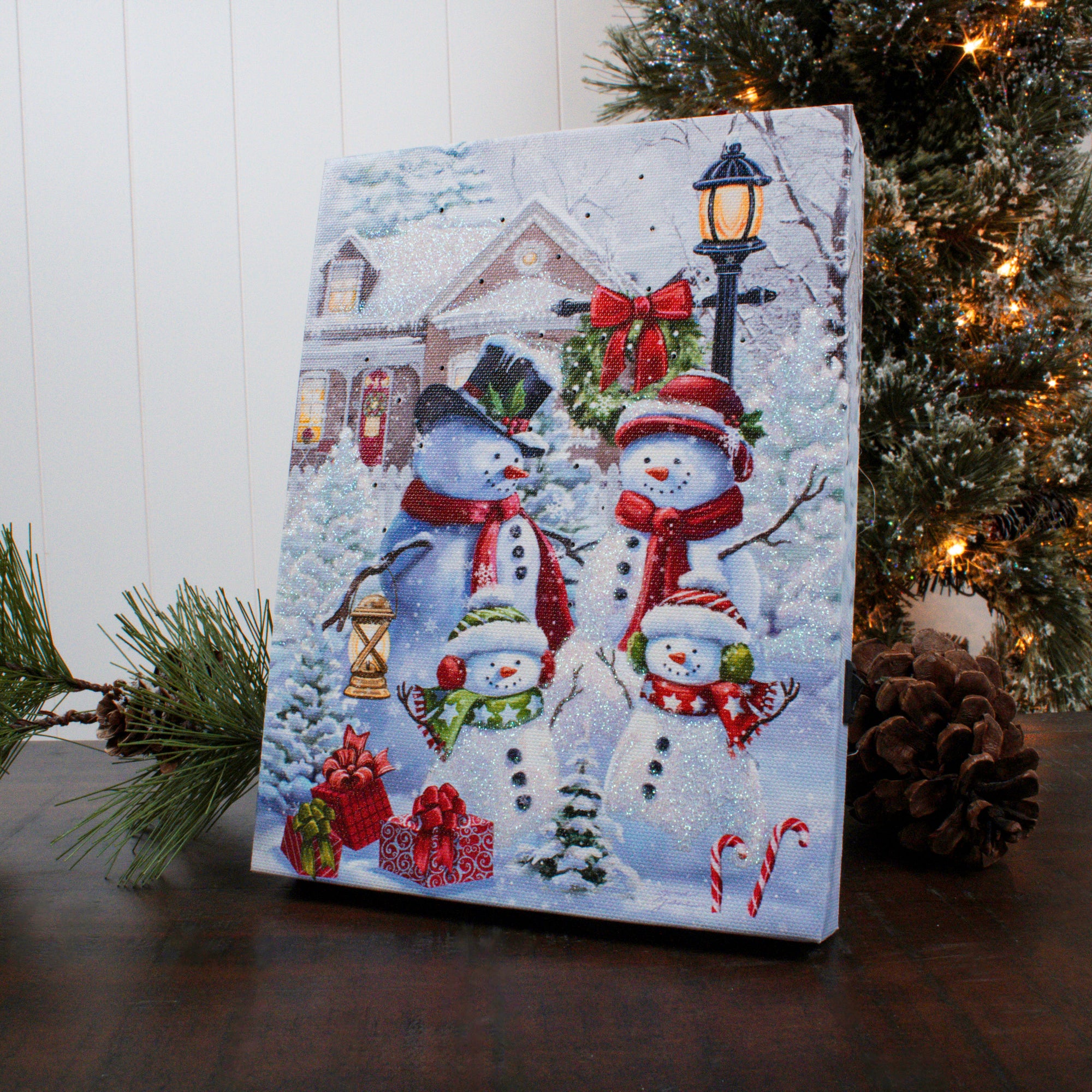 Frosty Family Fun 8x6 Lighted Tabletop Canvas