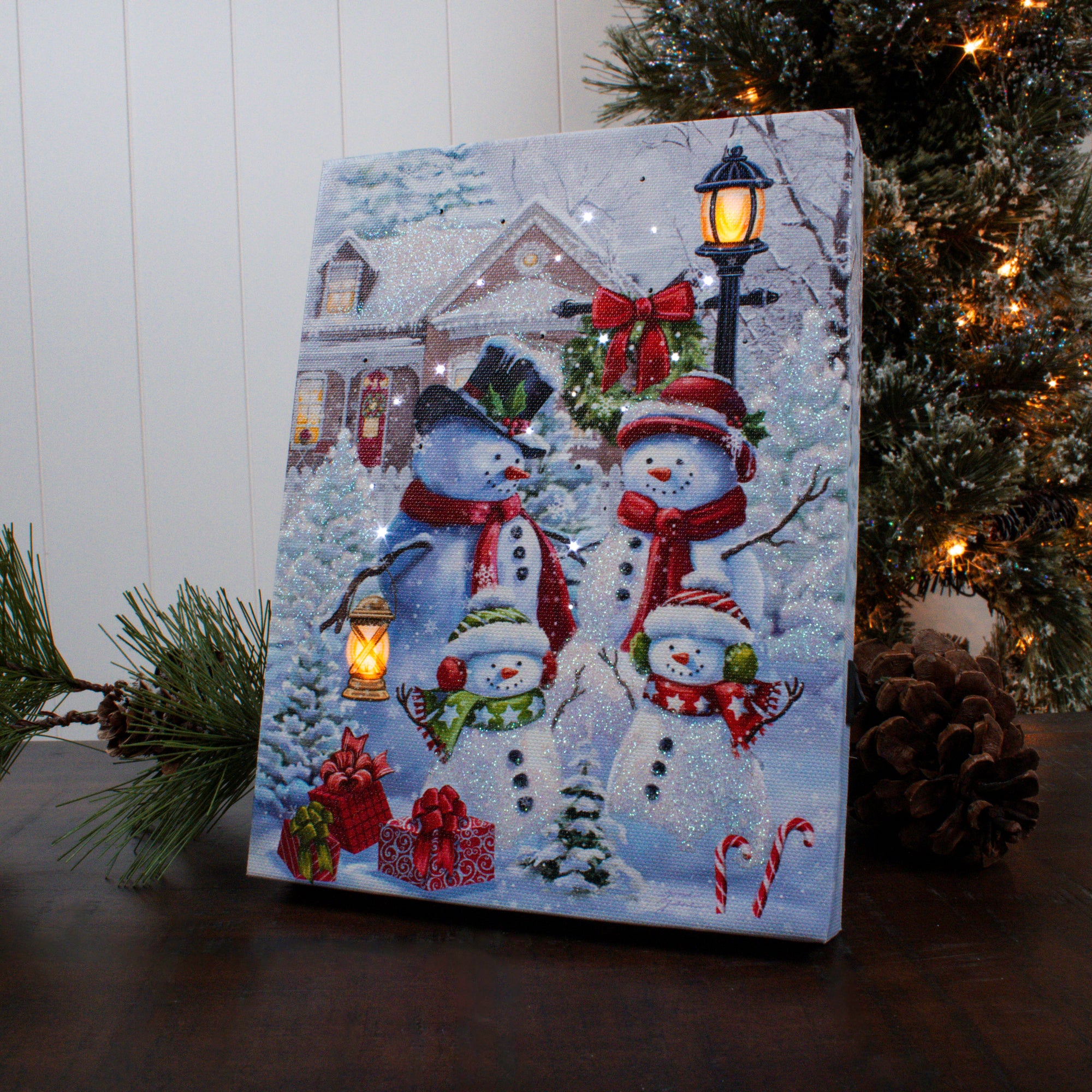 Frosty Family Fun 8x6 Lighted Tabletop Canvas