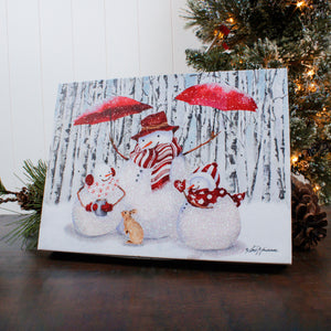 Hello Winter 8x6 Lighted Tabletop Canvas
