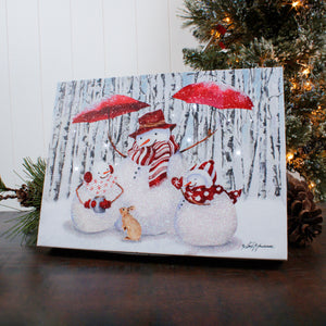 Hello Winter 8x6 Lighted Tabletop Canvas