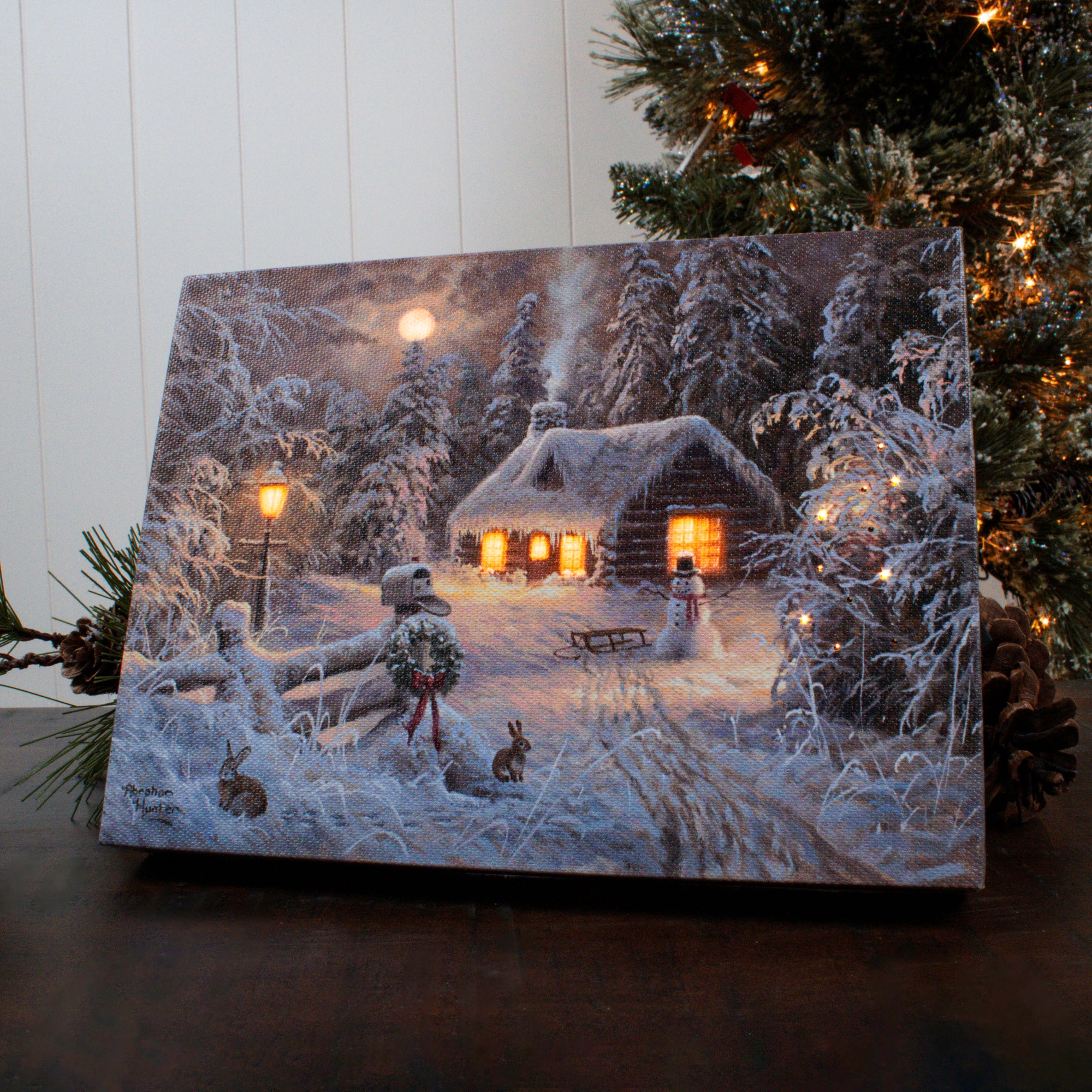 Holiday Home 8x6 Lighted Tabletop Canvas