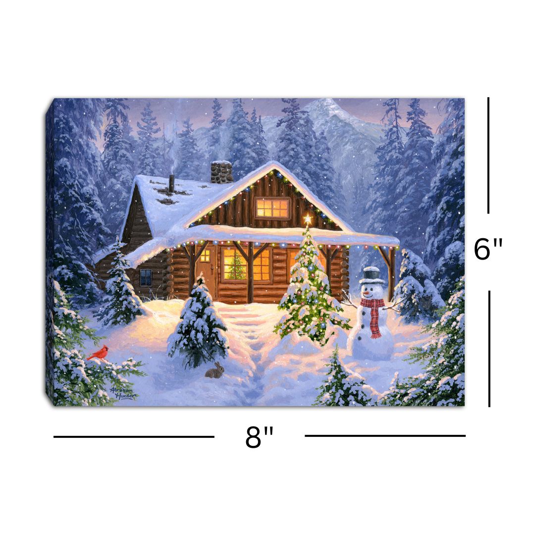 Holiday Retreat 8x6 Lighted Tabletop Canvas