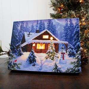 Holiday Retreat 8x6 Lighted Tabletop Canvas