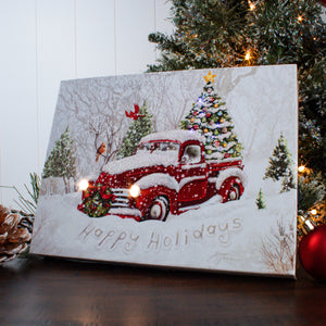 Holiday Tree 8x6 Lighted Tabletop Canvas