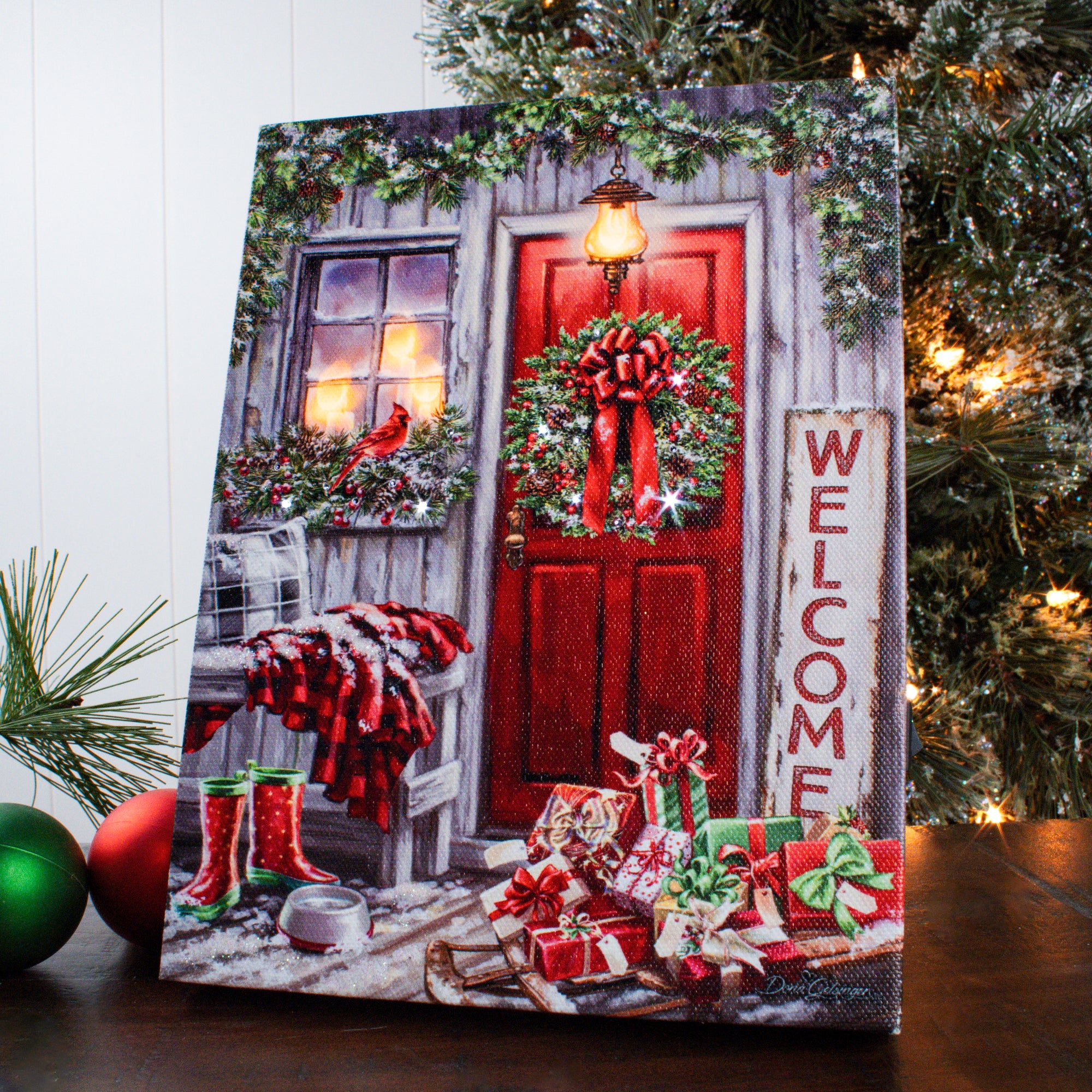 Home for Christmas 8x6 Lighted Tabletop Canvas
