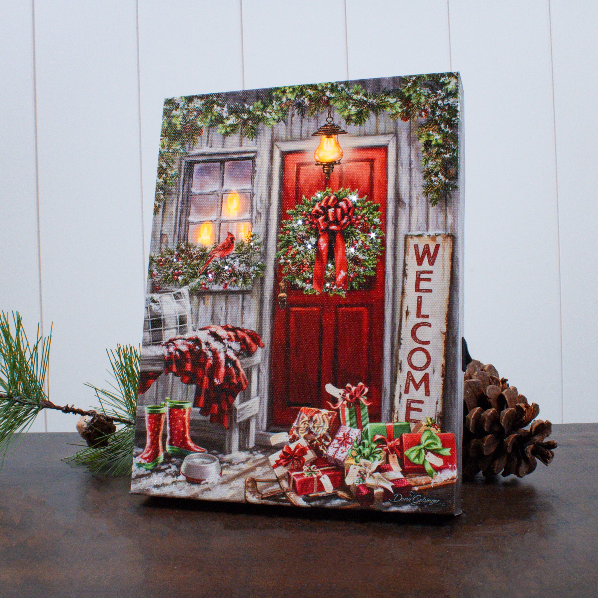 Home for Christmas 8x6 Lighted Tabletop Canvas