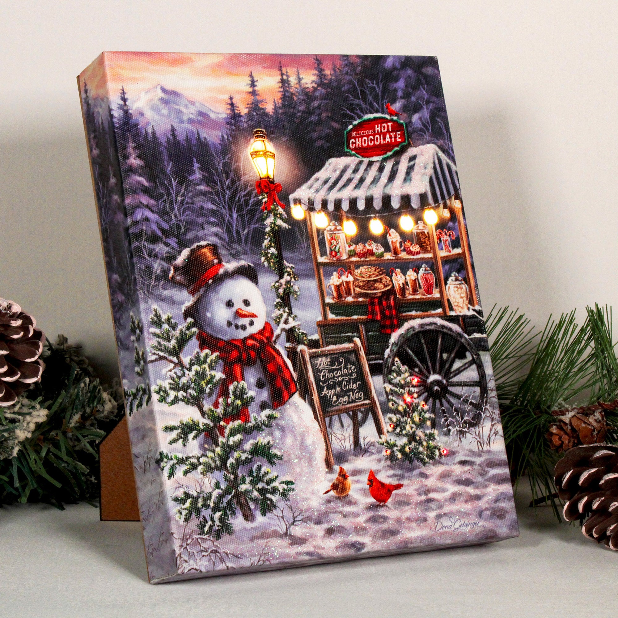 Hot Chocolate Stand 8x6 Lighted Tabletop Canvas