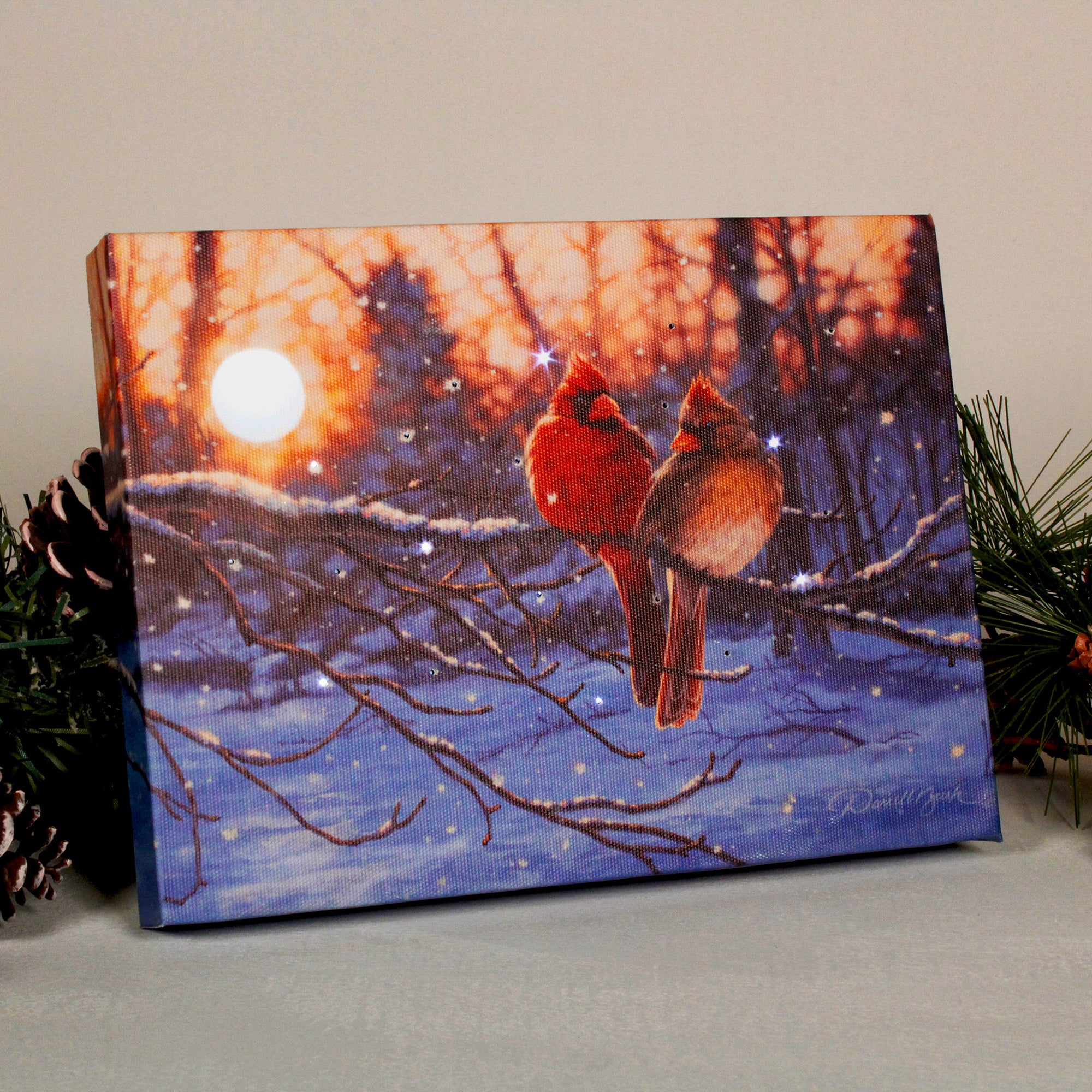 Love Birds 8x6 Lighted Tabletop Canvas