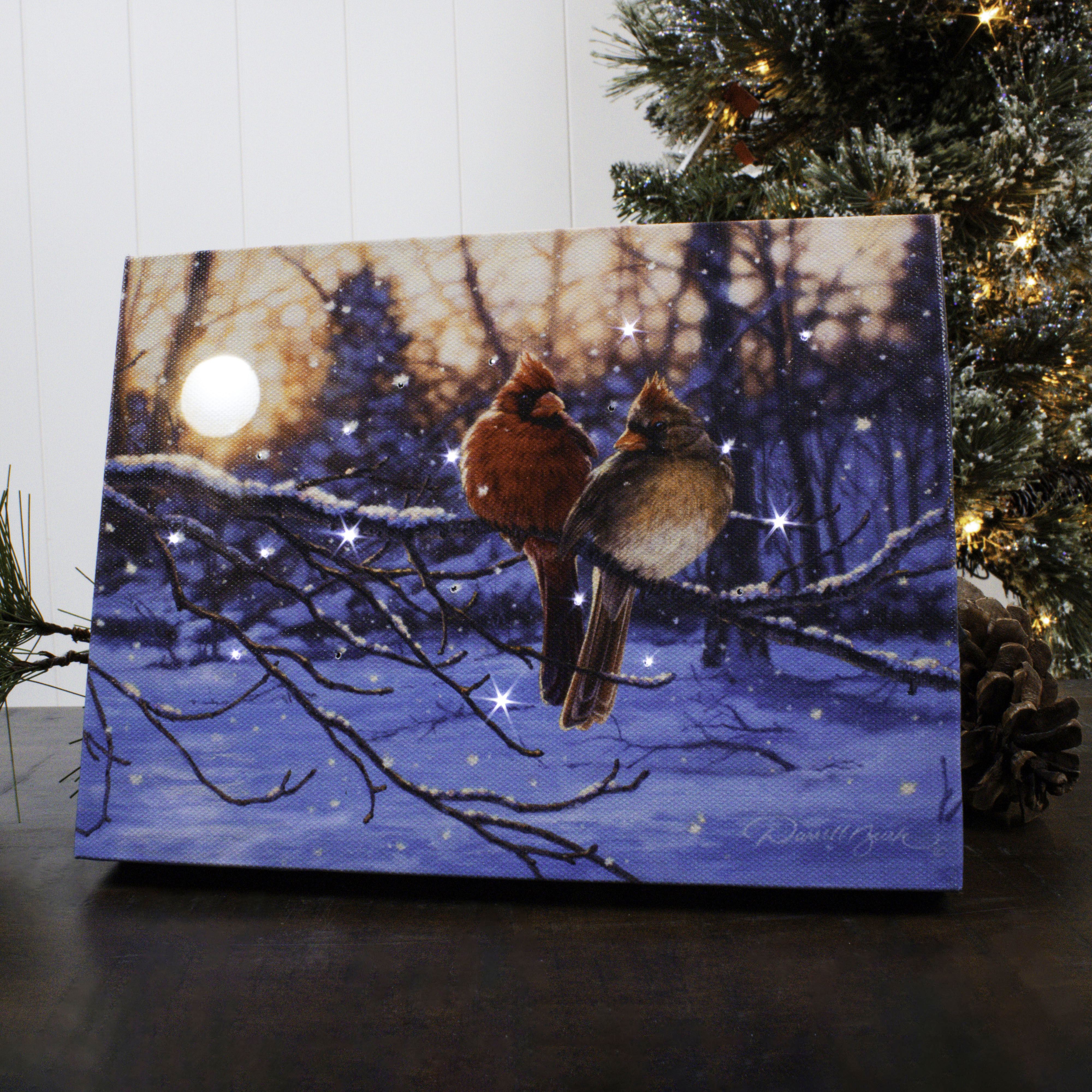 Love Birds 8x6 Lighted Tabletop Canvas | Glow Decor