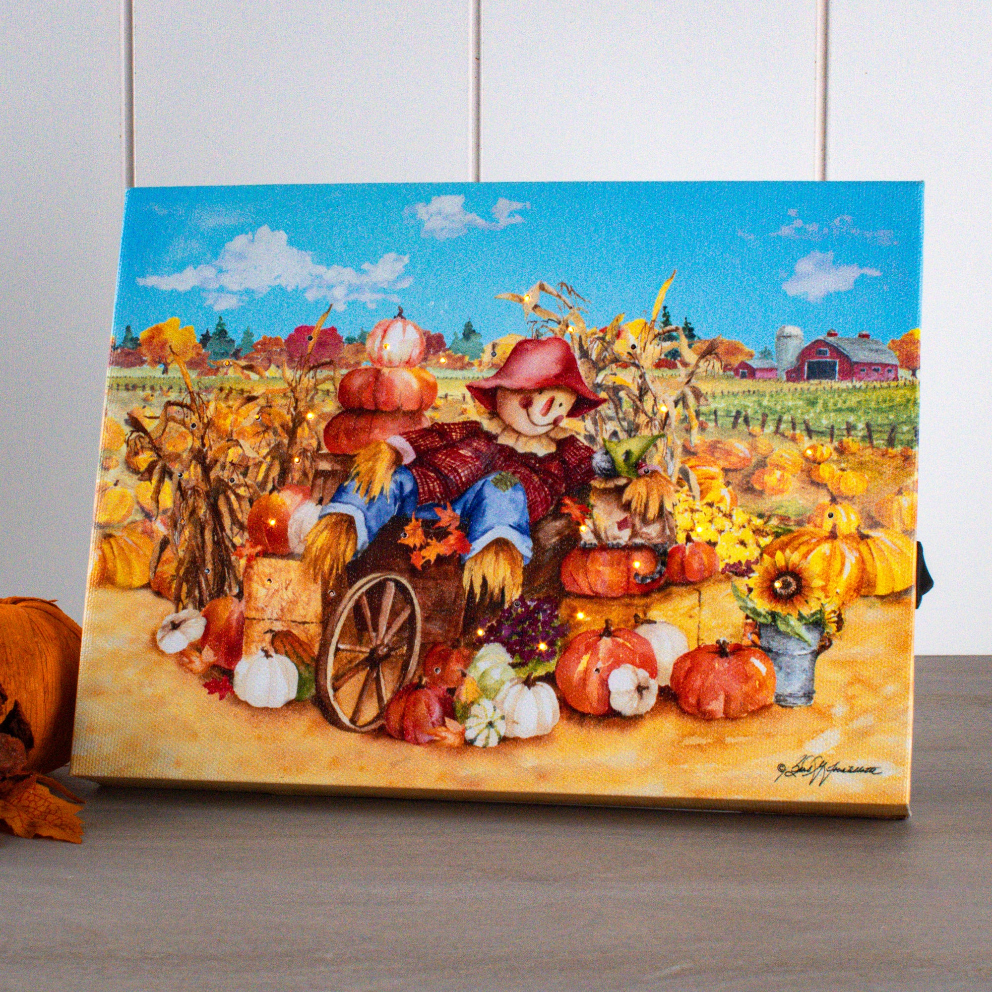 Scarecrow Pals 8x6 Lighted Tabletop Canvas