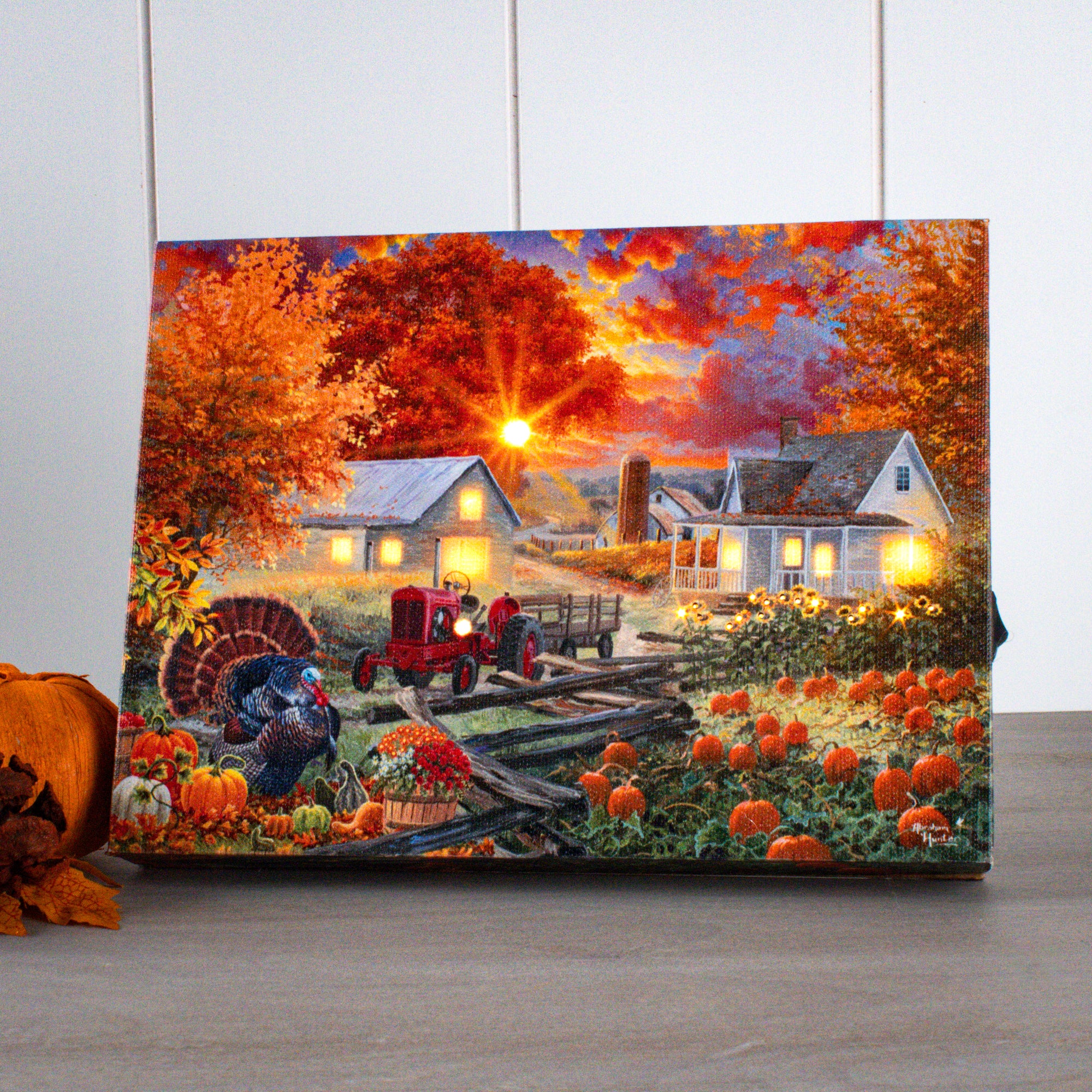 The Pumpkin Harvest 8x6 Lighted Tabletop Canvas