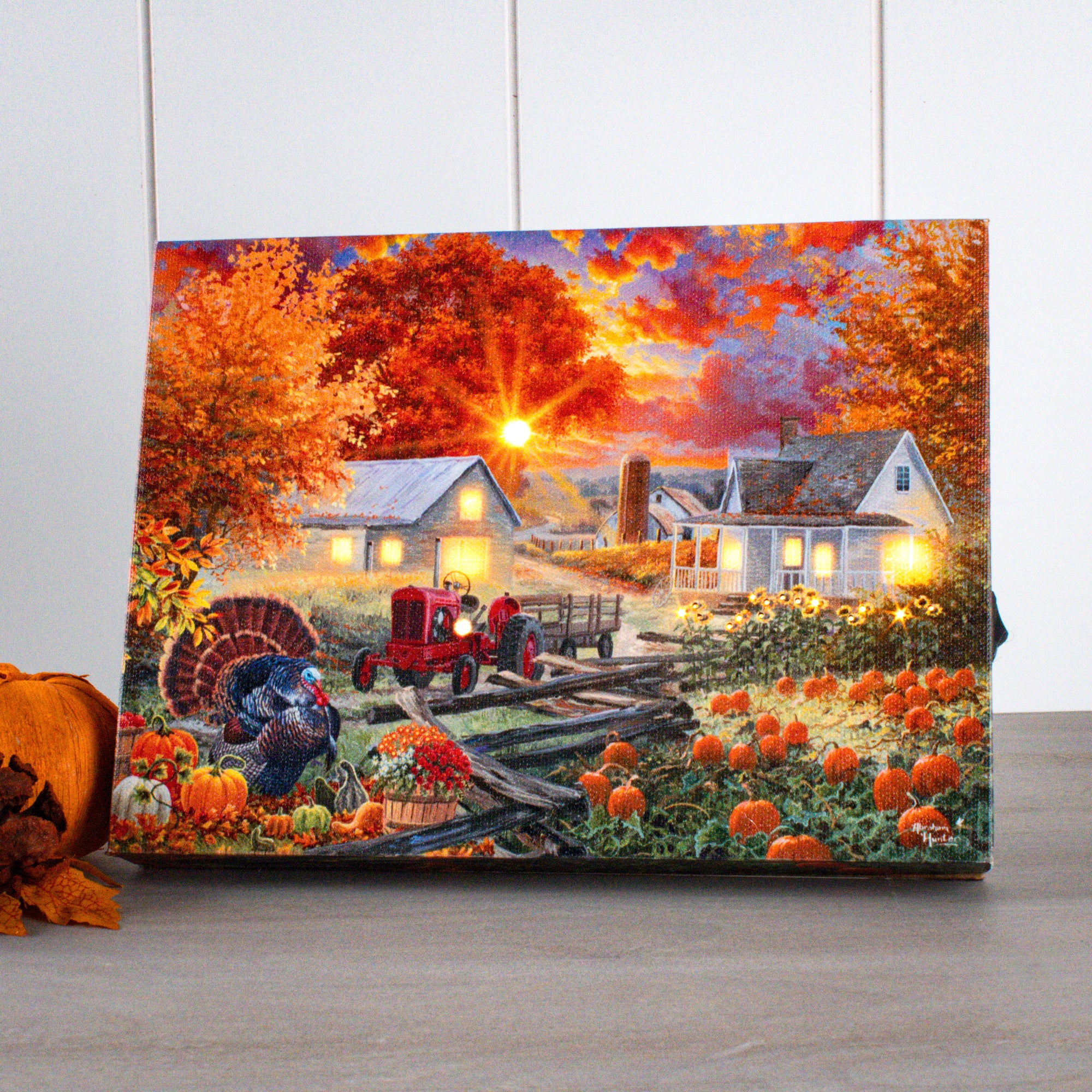The Pumpkin Harvest 8x6 Lighted Tabletop Canvas
