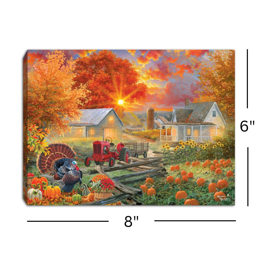 The Pumpkin Harvest 8x6 Lighted Tabletop Canvas