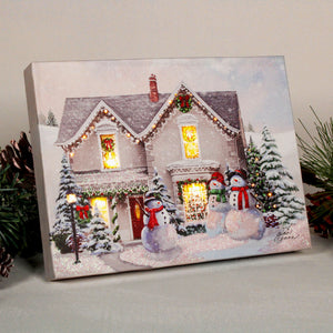 Victorian Christmas 8x6 Lighted Tabletop Canvas