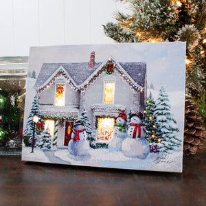 Victorian Christmas 8x6 Lighted Tabletop Canvas