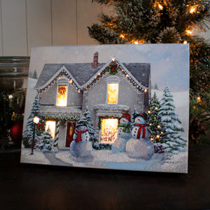 Victorian Christmas 8x6 Lighted Tabletop Canvas
