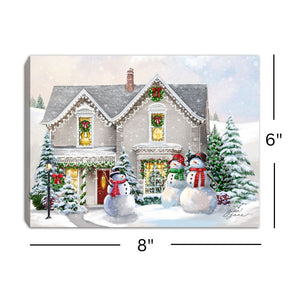 Victorian Christmas 8x6 Lighted Tabletop Canvas