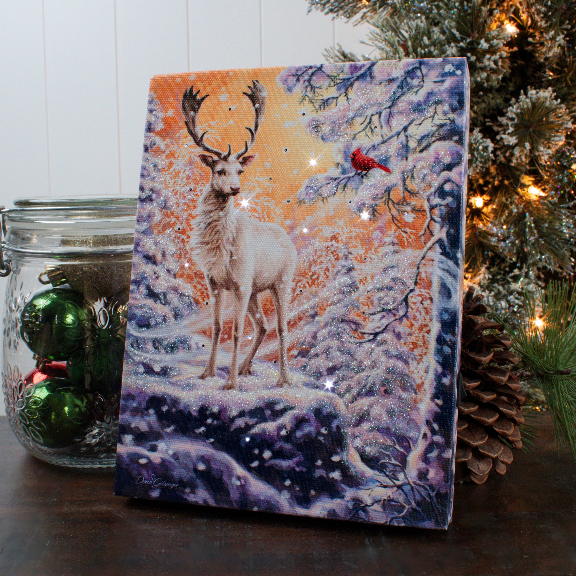 Wonderland Reindeer 8x6 Lighted Tabletop Canvas