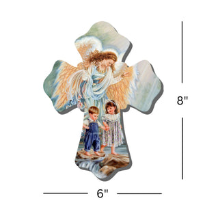 Guardian Angel Wooden Cross