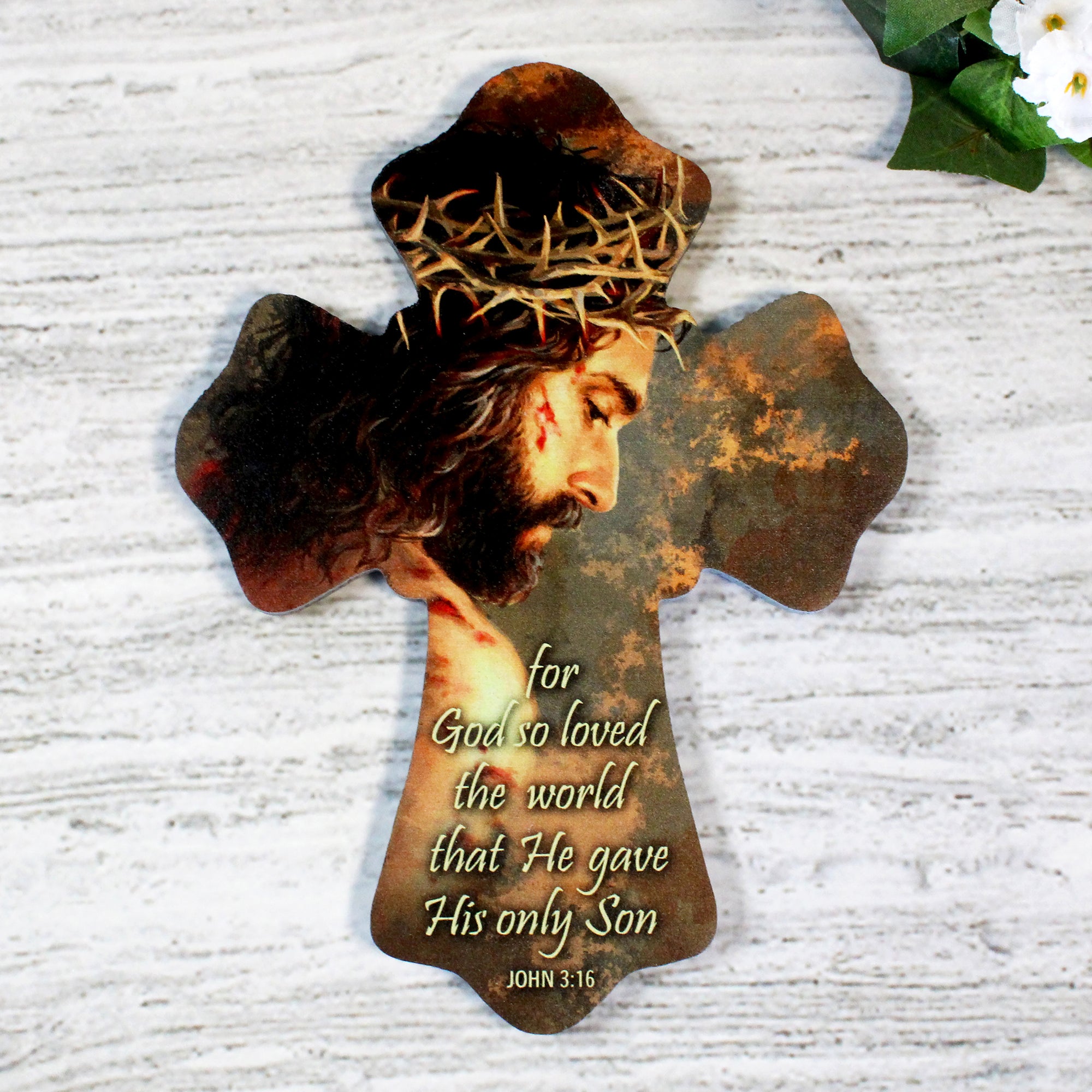 Crown of Thorns Wooden Cross