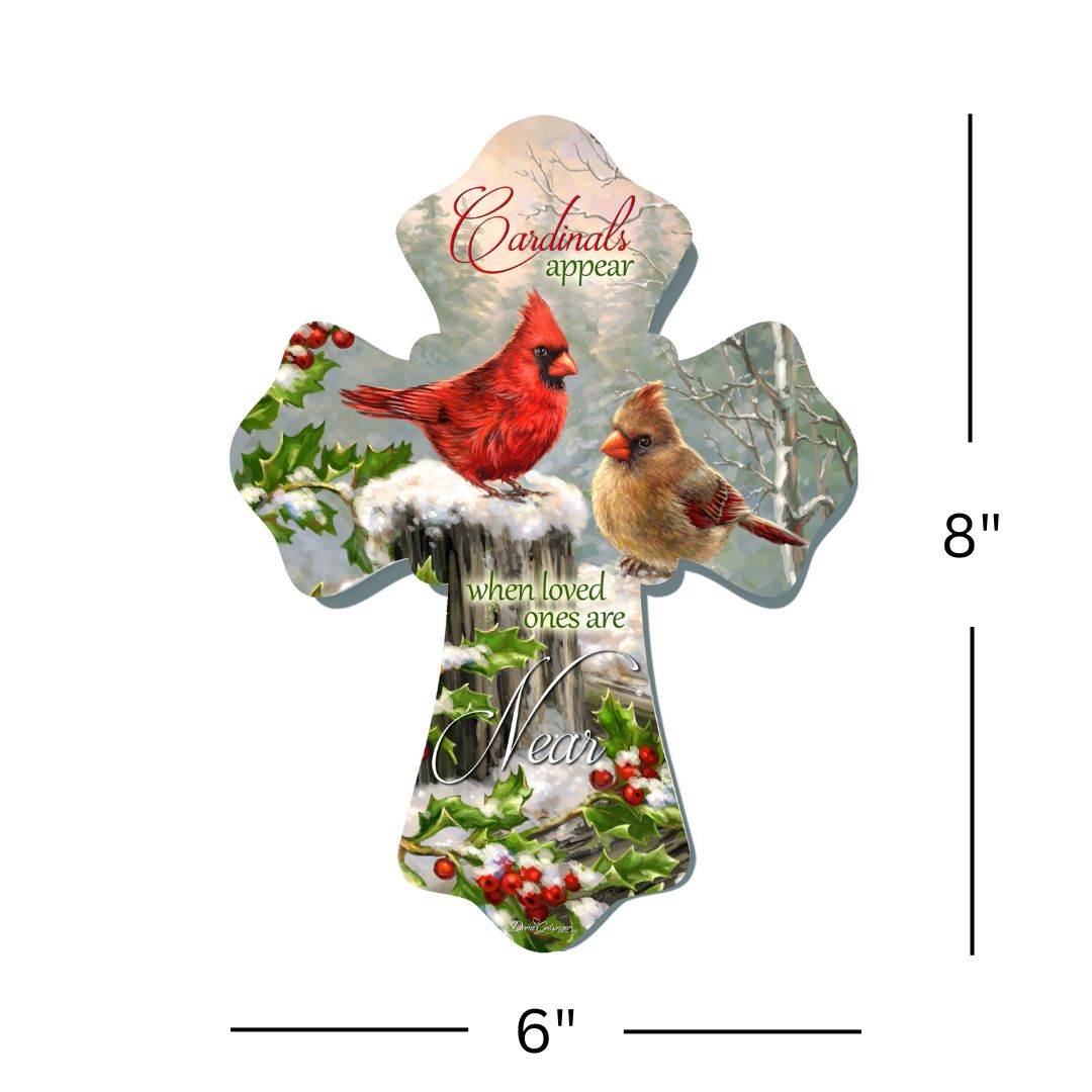 Holly Cardinals Wooden Cross