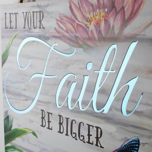Faith Over Fear Wooden Sign with Rope Hanger