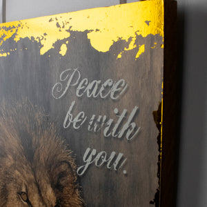 Peace be with You Wooden Sign with Rope Hanger