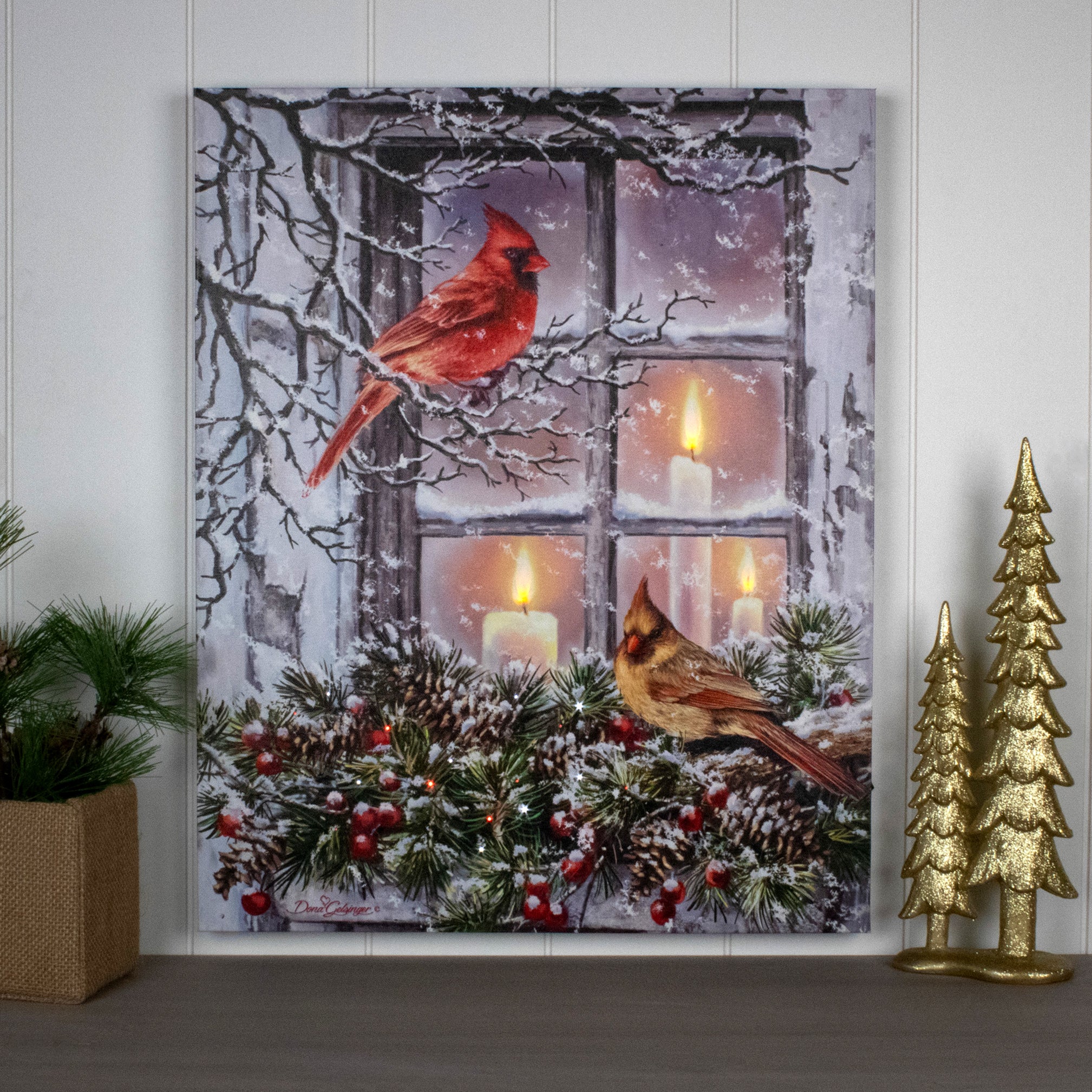 Together for Christmas 16x20 Fiber Optic Canvas | Glow Decor