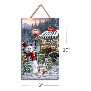 Hot Chocolate Stand Wooden Sign with Rope Hanger