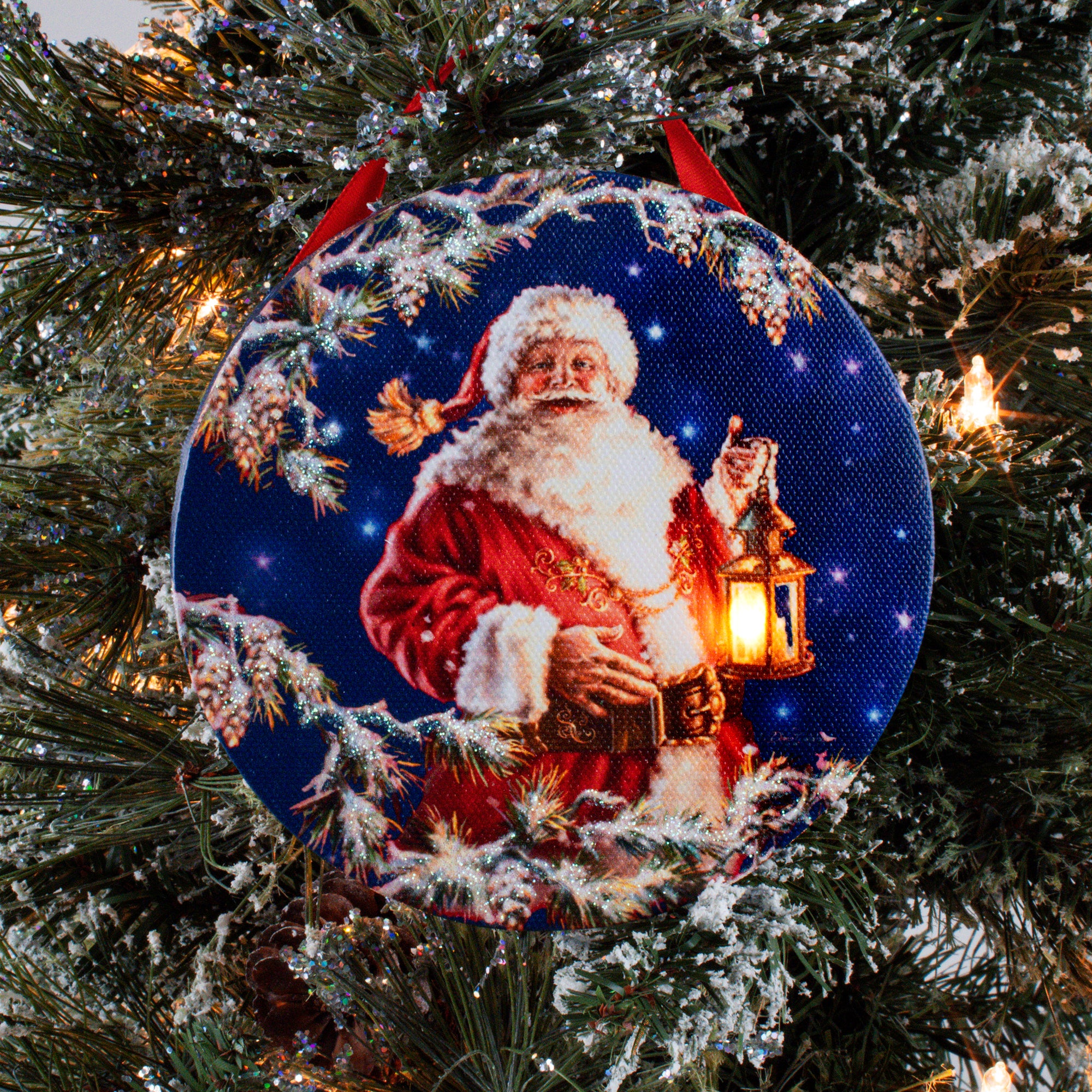 Enchanted Santa LED Ornament