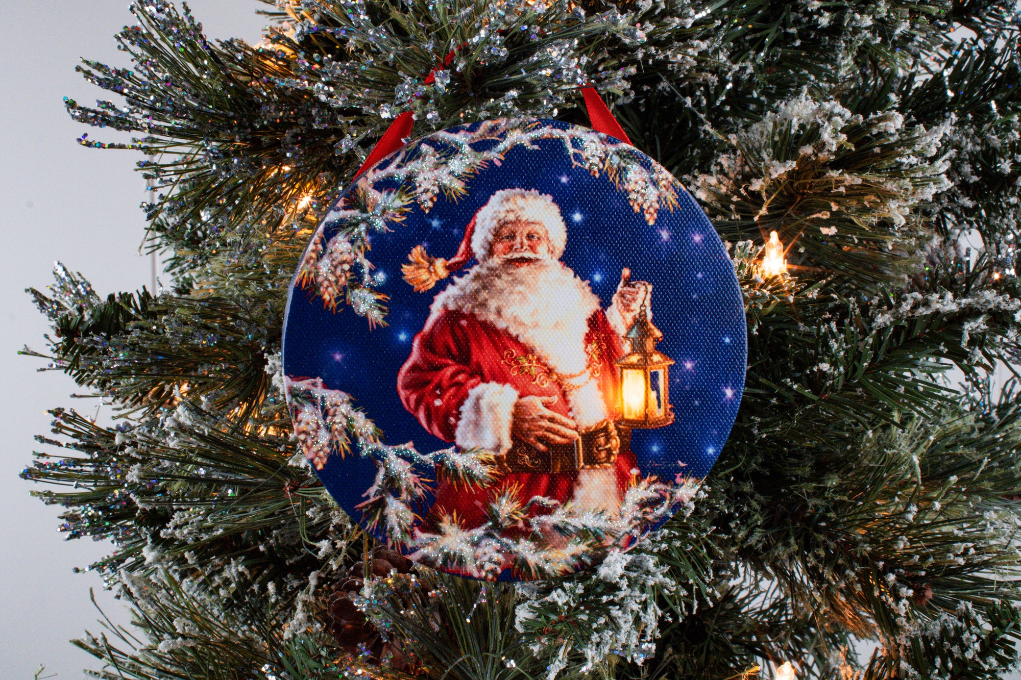 Enchanted Santa LED Ornament