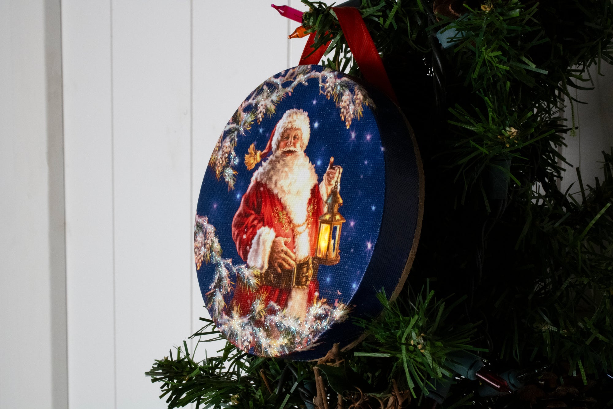 Enchanted Santa LED Ornament