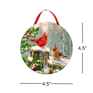 Winter Cardinals LED Ornament