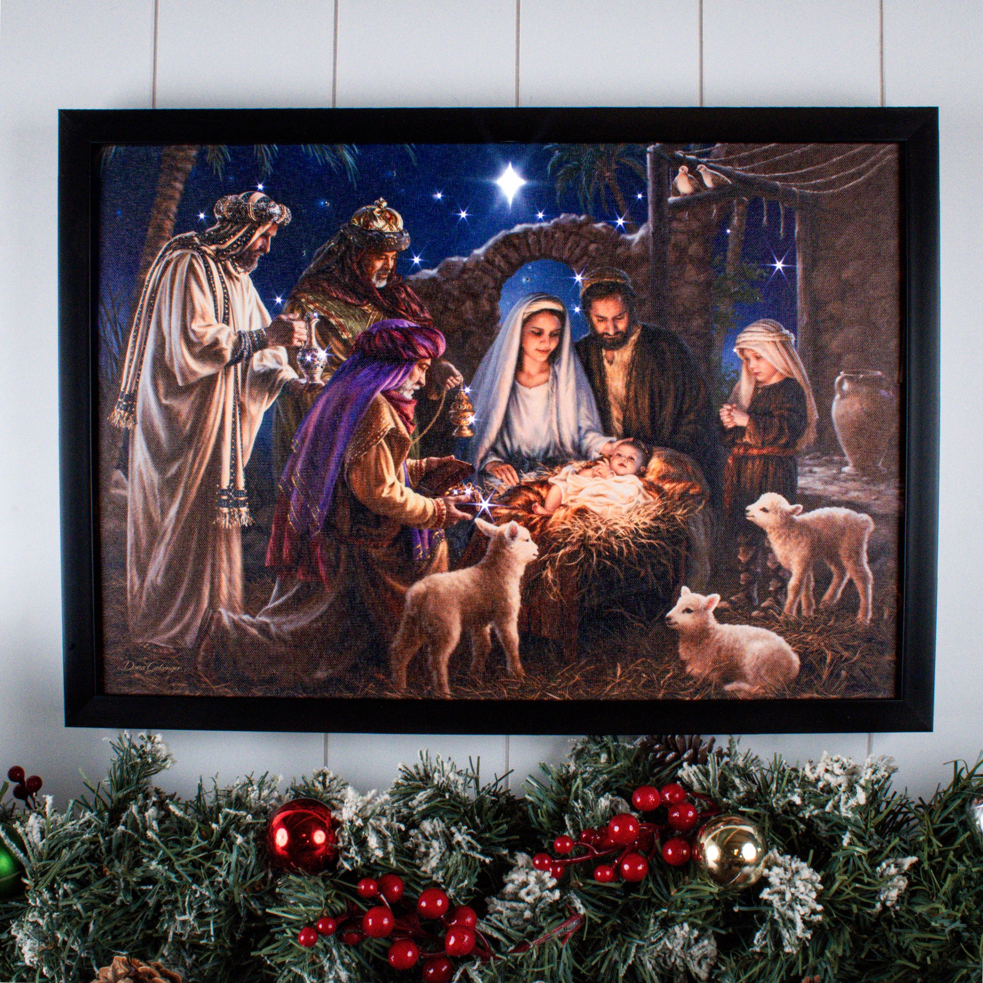 Together for Christmas 16x20 Fiber Optic Canvas | Glow Decor